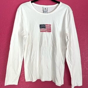 Vintage Tommy Hilfiger American Flag Long Sleeve Shirt